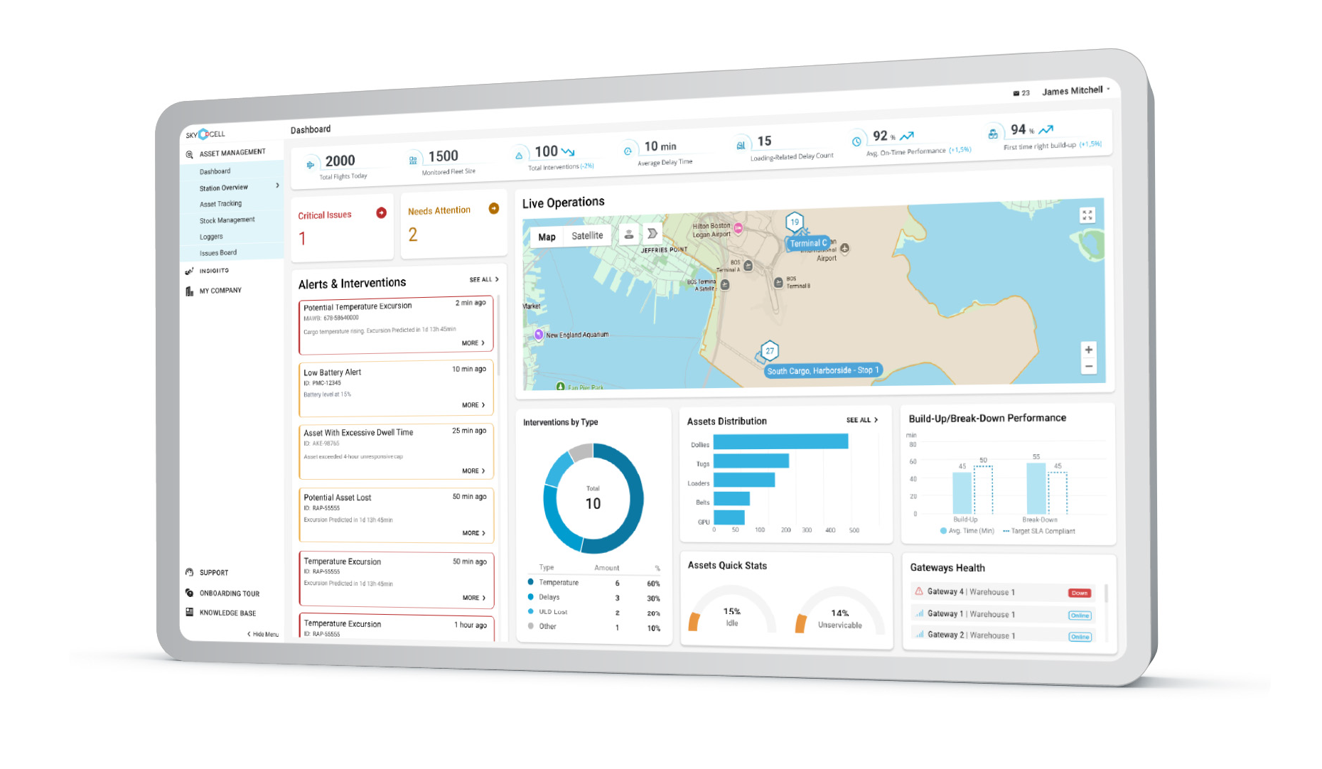 SkyCell Asset Tracking Screen